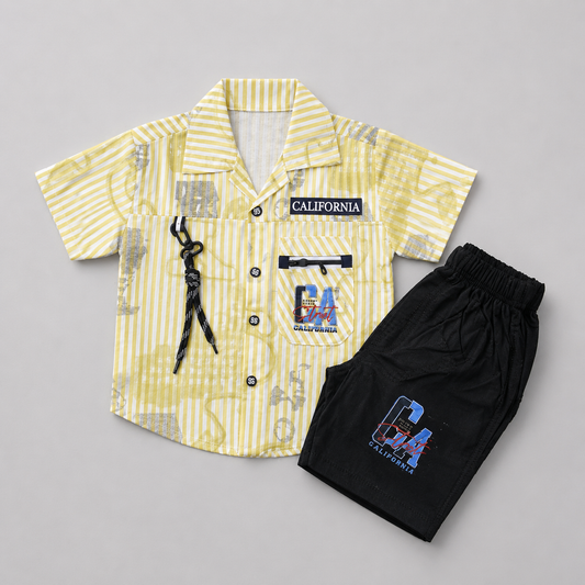 Stylish California Boys Shirt & Shorts Set