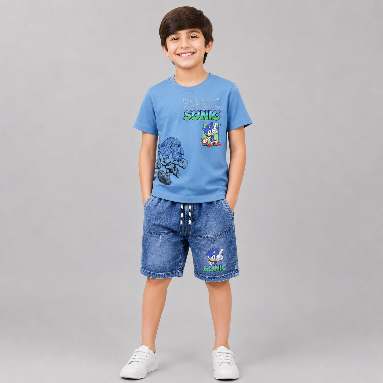Sonic Boys T-Shirt & Denim Shorts Summer Set