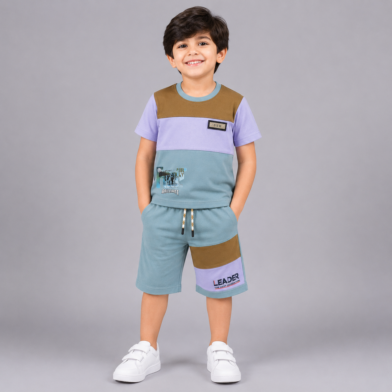 Premium Boys Color Block Summer Co-Ord Set