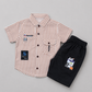Trendy Striped Boys Shirt & Shorts Summer Set