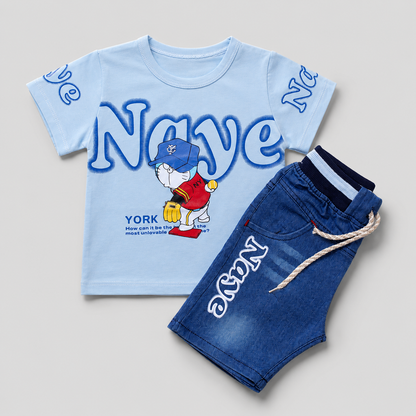 Naye Cartoon Denim Summer Outfit Set