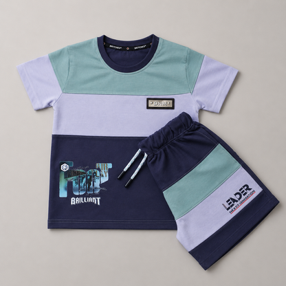Premium Boys Color Block Summer Co-Ord Set