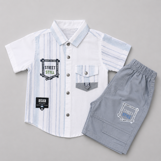 Stylish Boys Casual Shirt & Shorts Set