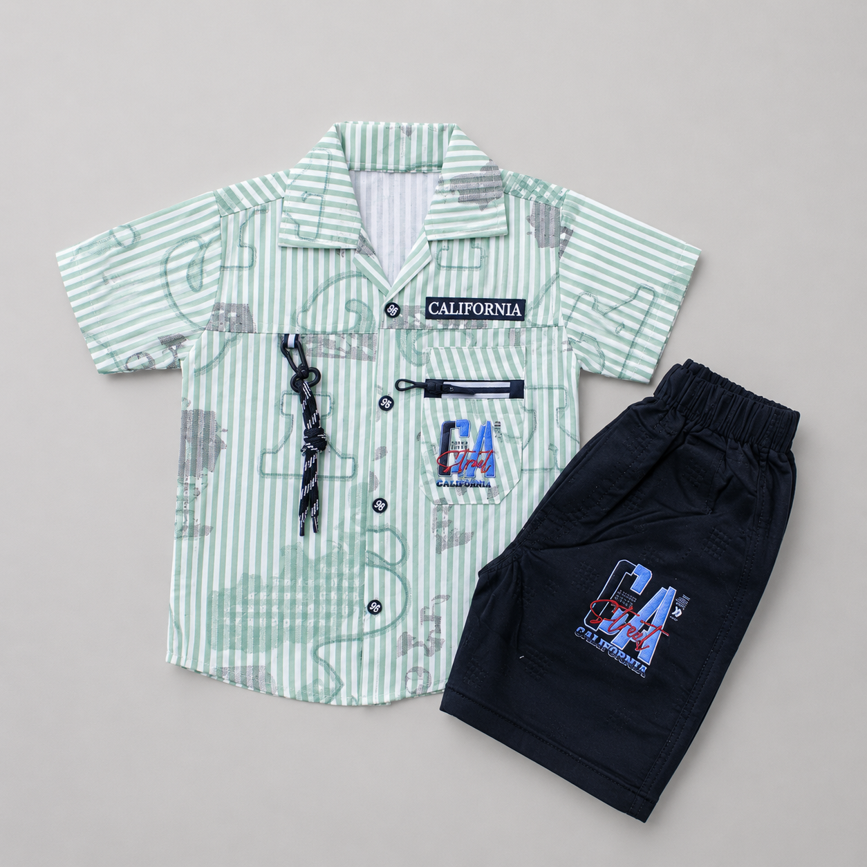 Stylish California Boys Shirt & Shorts Set