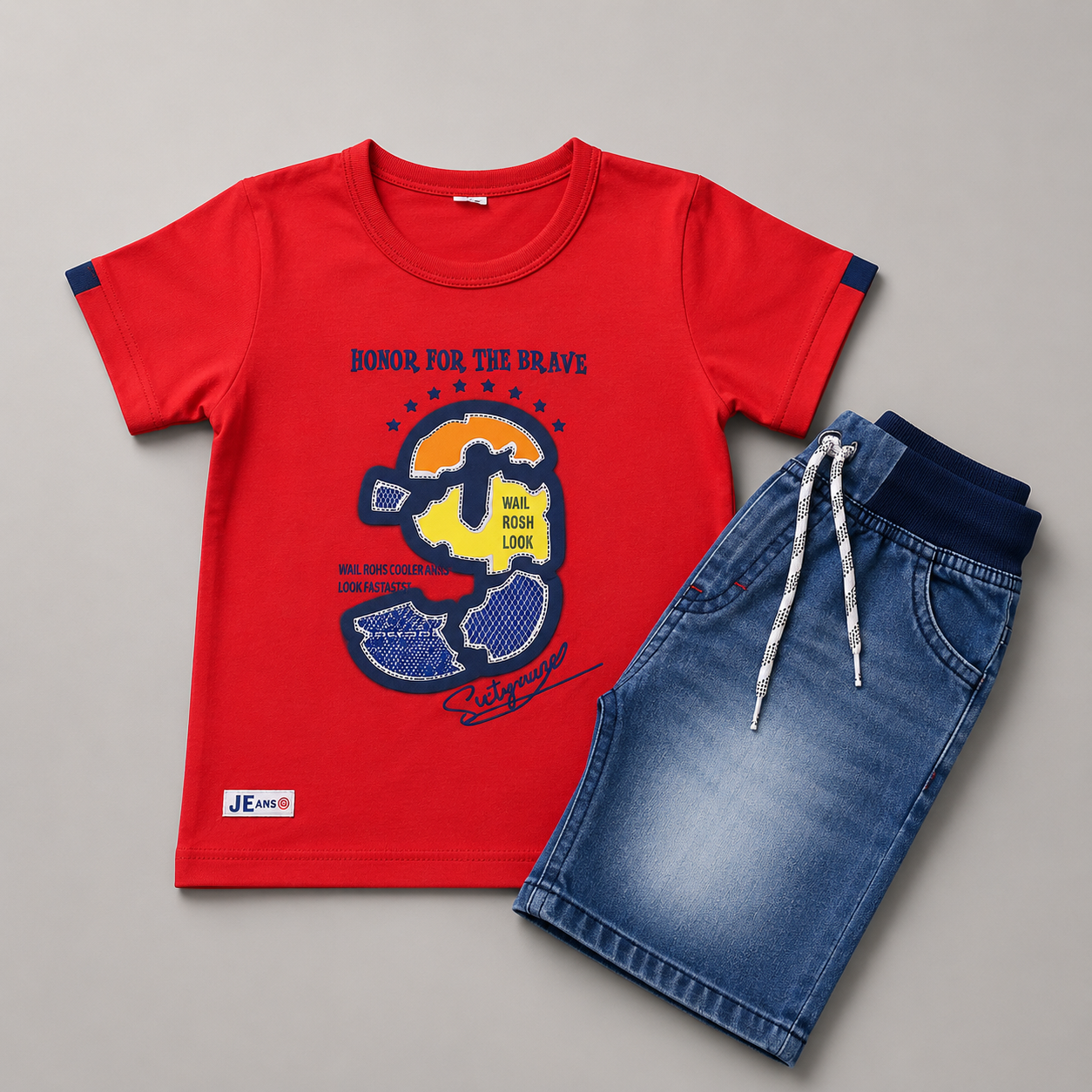 G-Signature Graphic Boys Denim Co-Ord Set