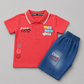 Cool Bear Polo Denim Shorts Set