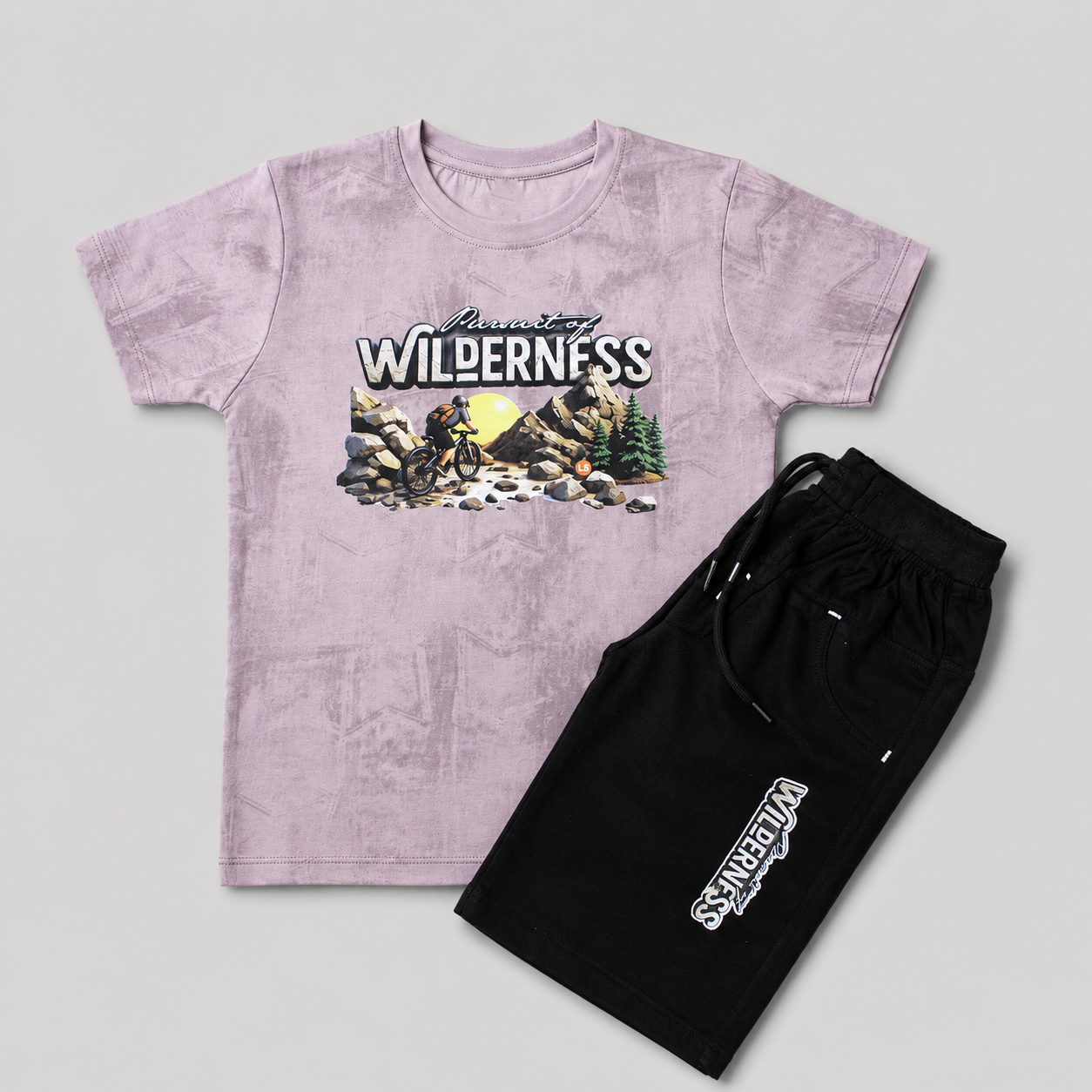 Wilderness Adventure Summer Kids Shorts Set