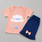 Summer Cloud Ruffle Girls Capri Set