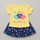 Mint Heart Print Girls Skirt Set