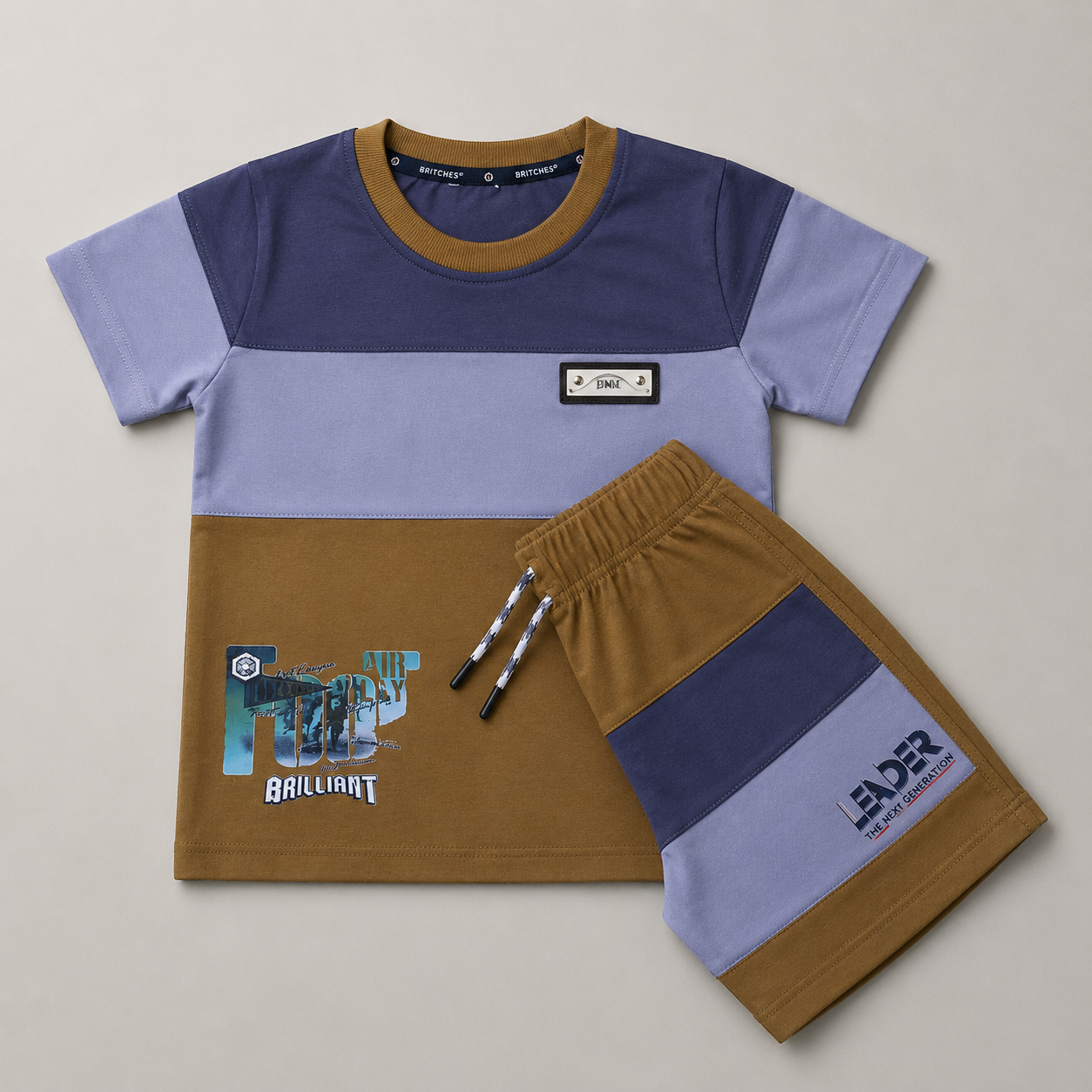Premium Boys Color Block Summer Co-Ord Set