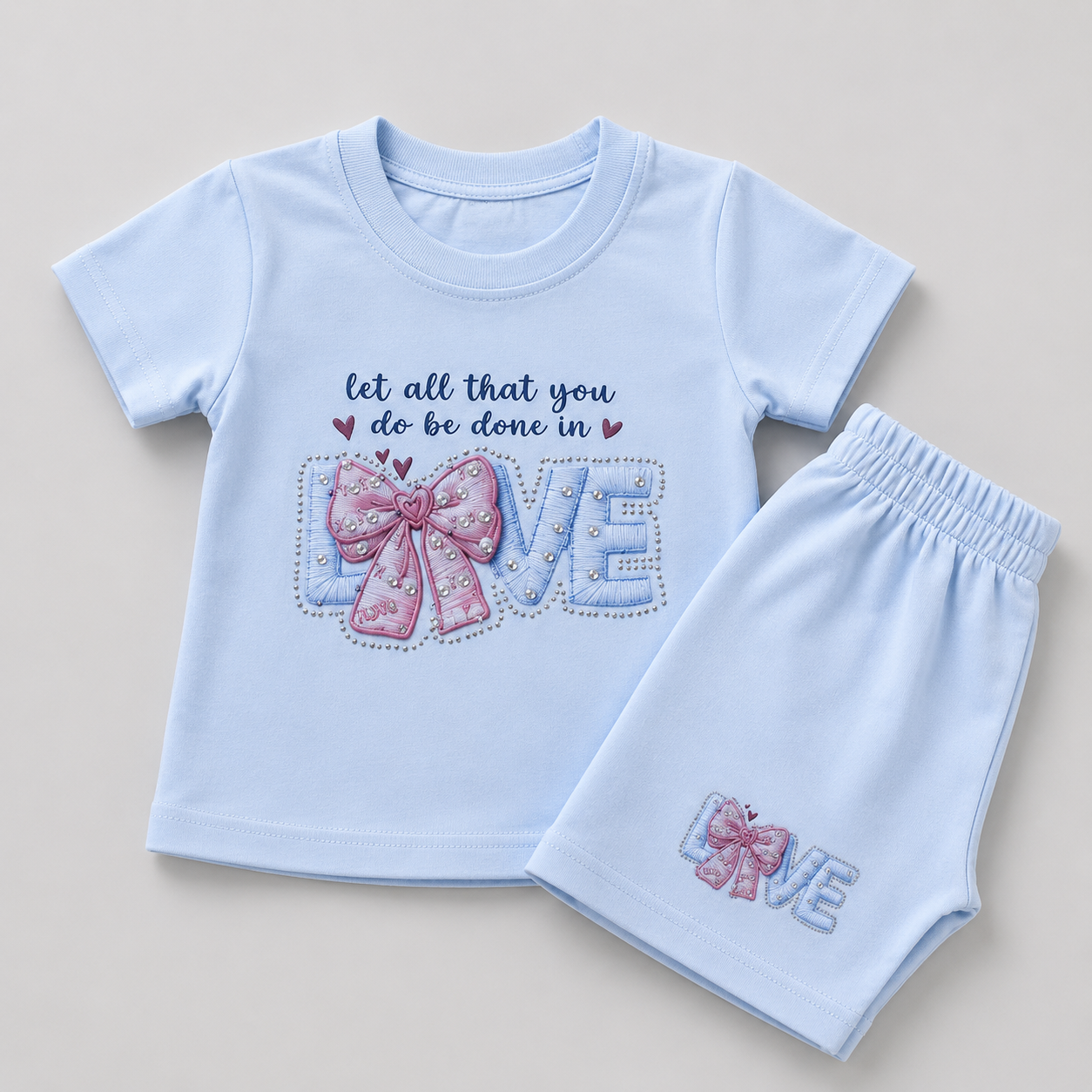 Sweet LOVE Printed Girls Co-Ord Set