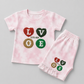 Cute LOVE Printed Girls Co-Ord Set