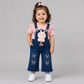 Cute Bear Denim Dungaree Girls Set