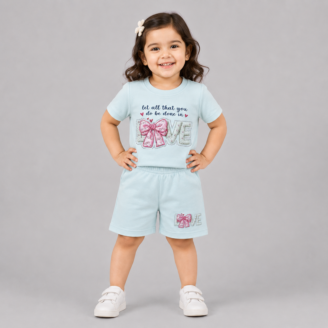 Sweet LOVE Printed Girls Co-Ord Set