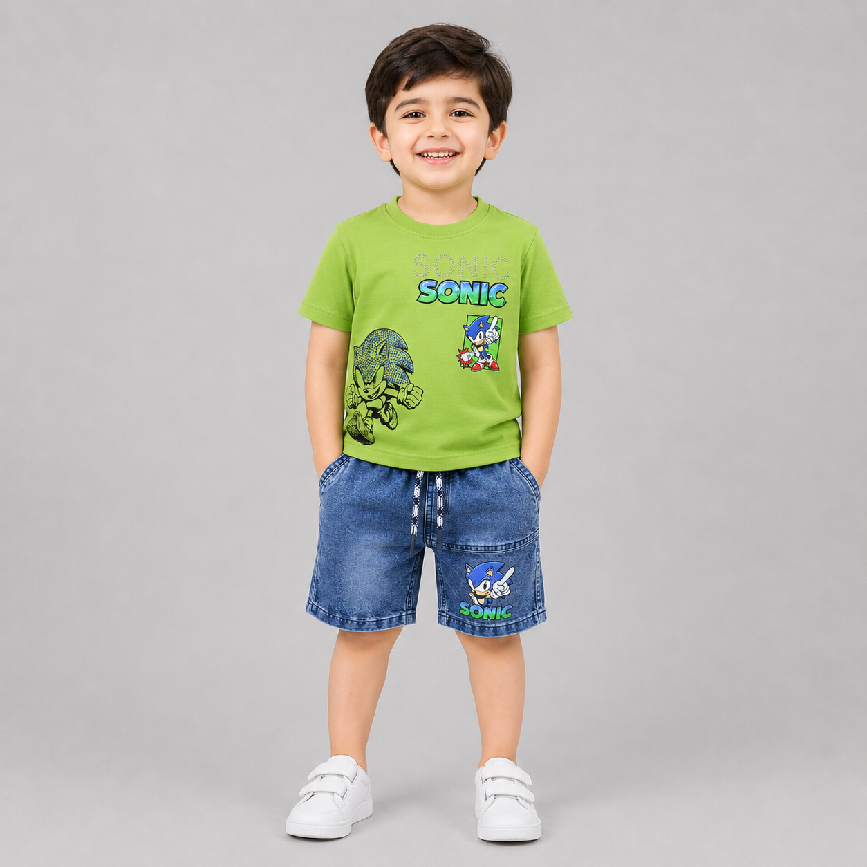 Sonic Boys T-Shirt & Denim Shorts Summer Set