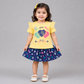 Mint Heart Print Girls Skirt Set