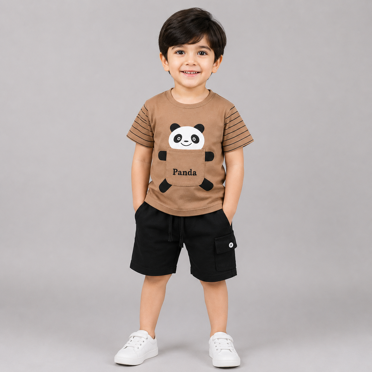 Cute Panda Boys Casual Summer Set