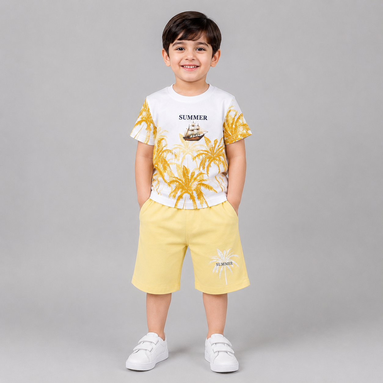 Tropical Summer Palm Tree Capri Set