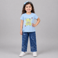 Cute Teddy Denim Capri Casual Set